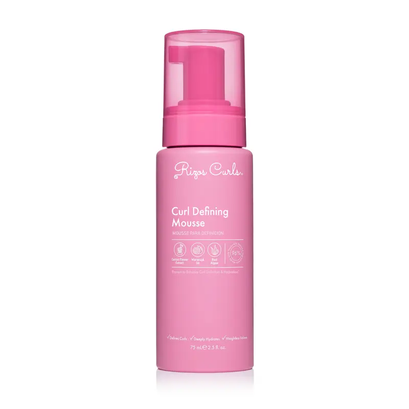 Rizos Curls Travel Size Curl Defining Mousse, lightweight foam, for hydrated, frizz-free curls
