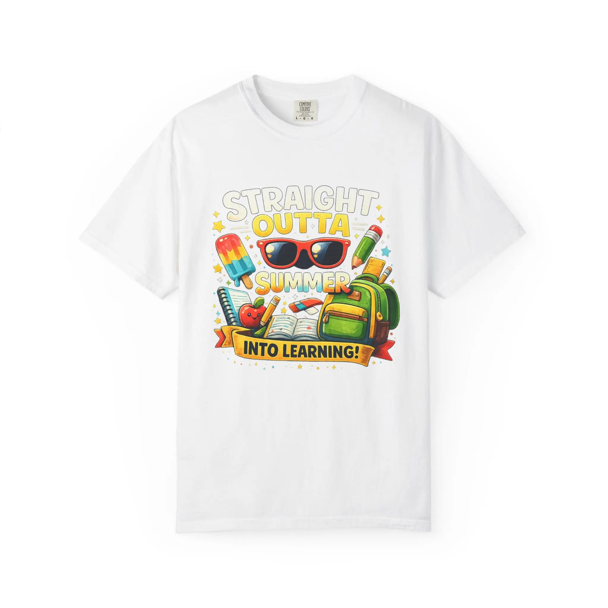 Men's 'Coding' Vibe Round Neck Short Sleeve T-Shirt - Casual Relaxed Fit Top in Soft, Heavyweight Garment-Dyed 100% Cotton
