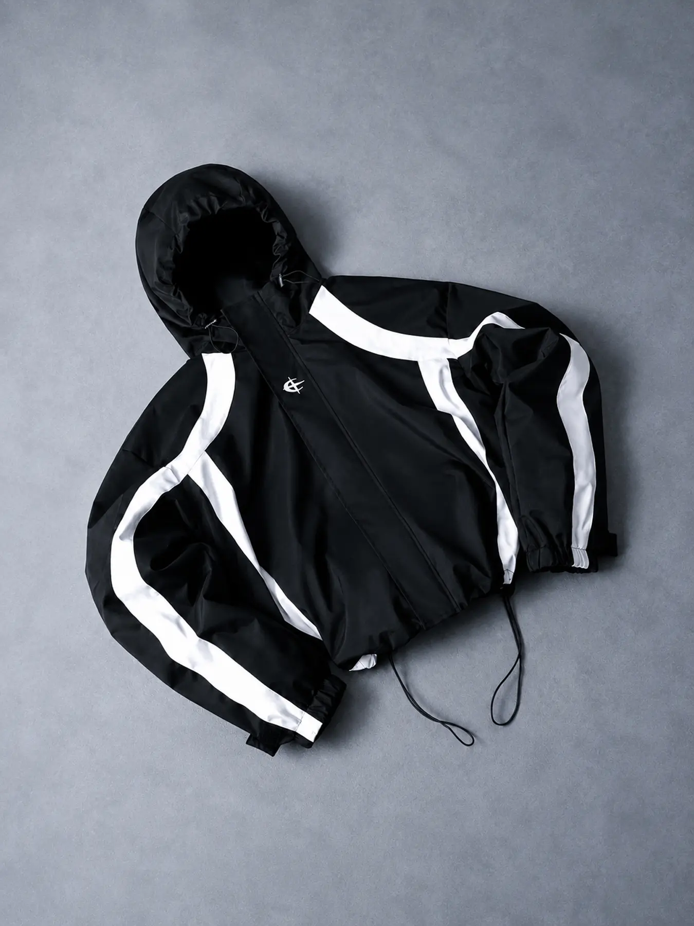Men's Retro Color Block Hooded Windbreaker Jacket, Lightweight Full Zip Track Jacket with Adjustable Drawstring Hem, Y2K Sporty Streetwear Outerwear for Daily Wear, Travel and Spring Fall