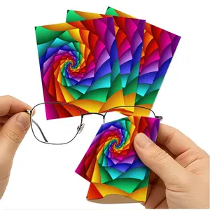 1/3/6/14pcs Rainbow Spiral Cleaning Cloth, Suitable For Camera & Eyeglass Lenses, Multiple Specifications Available, Single - Sided, High - Efficiency Cleaning, Soft Material, Ideal For Home & Photography Use, Bright & Striking Design