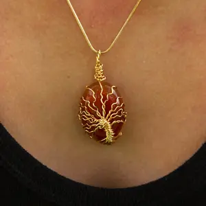 Carnelian Tree of Life Necklace