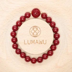 Cinnabar Zodiac Bead Bracelet - Snake (8mm)