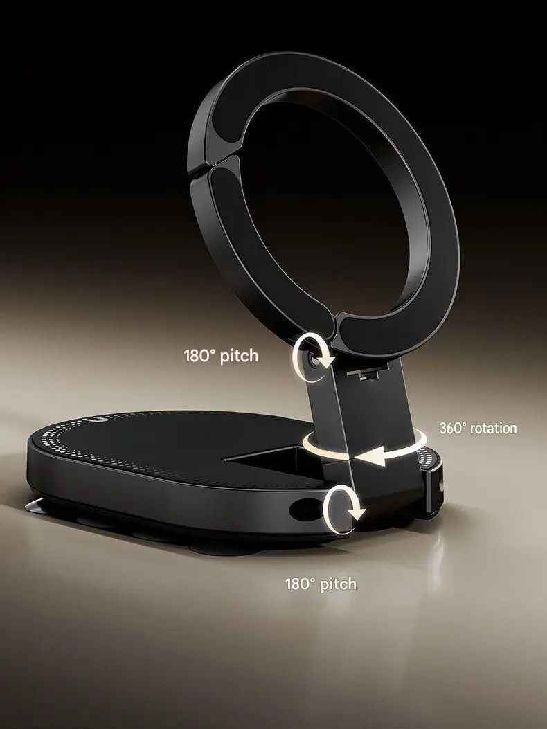 Multifunctional 3 In 1 Magnetic Car Phone Holder With Suction Cup Double Sided Design Adjustable Cell Phone Support Stand For Car Interior Decoration