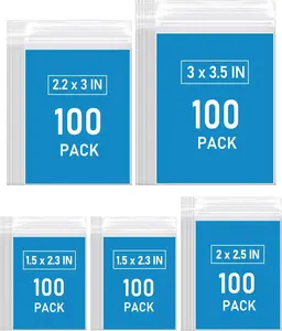 500 Pcs Small Plastic Bags, Small Bag, Mini Baggies, Jewelry Bag Clear Plastic, Assorted Sizes, Resealable Poly Bags for Pill, Storage, Candy, Packaging
