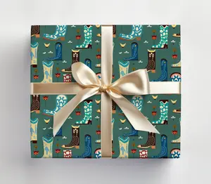 Western Wrapping Paper Cowboy Boots Wrapping Paper Roll, Cowboy Boots Gift Wrap Roll, Cute Cowboy Wrapping Paper, Texas Wrapping Paper