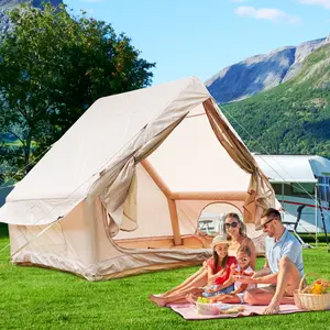 Aobtkel® Inflatable Dome Tent with Pump - 4-6 Person 4-Season Waterproof Luxury Glamping Tent, Easy Setup, 12 Mesh Windows (Sports & Outdoor Camping Gear)