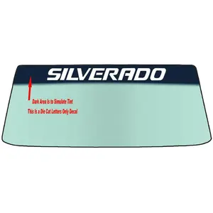 Fits A CHEVROLET SILVERADO Vehicle Custom Windshield Banner Graphic Die Cut Decal - Vinyl Application Tool Included