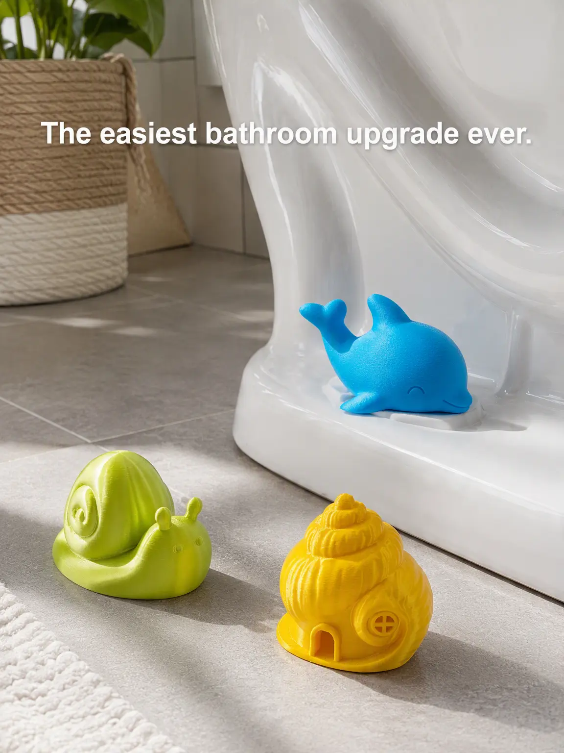 2 Pcs Cute Animal Toilet Bolt Caps, Push-On Design, 2.4in Height, Easy-Install Bathroom Toilet Tank Fixture Replacement Parts