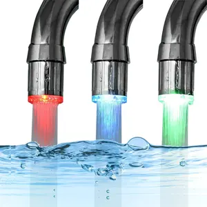 3-Color Temperature Sensitive Gradient LED Water Faucet Light - Color Changing Faucet Tap for Kitchen and Bathroom
