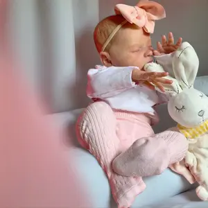 A complete set for the baby 50cm 20inch Sleeping Beauty Reborn Doll Soft Silicone Realistic Newborn Girl Princess Gift Toy with 3D Painted Skin & Visible Veins Halloween Christmas Present - Reborndoll