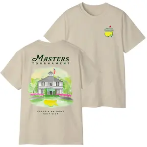 Golf Masters Tournament retro font T-shirt, golf enthusiast pattern unisex short sleeve