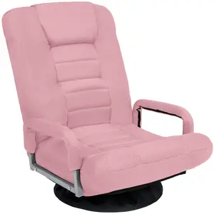 Best Choice Products 360-Degree Swivel Gaming Floor Chair w/ Armrest Handles, Foldable Adjustable Back