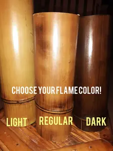 Bamboo Art 3-3.5" Large Bamboo Poles Set of 2 Flame Cured Quality Bamboo Construction Grade Choose Your Flame Color Light Regular Dark