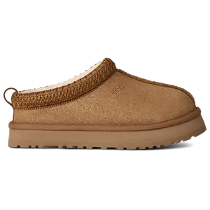 UGG Tazz Dazzle Platform Slipper Chestnut Brown Authentic Sneaker 1174130K-CHE Original Youth Gradeschool Sparkle Shine Comfortable Everyday Wear Warm Winter Cozy Lined Fashion Shoe for Girls