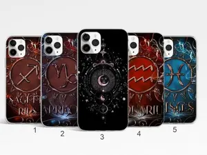 Zodiac Phone Case Astrology Cover, iPhone 17, 16, 15, 14 Pro Max Case, Horoscope Iphone Case