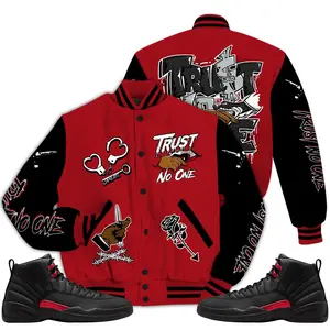 Bloodline 12s Outfit Varsity Jacket, Trust No One Rose Streetwear Sneaker Matching Shirts
