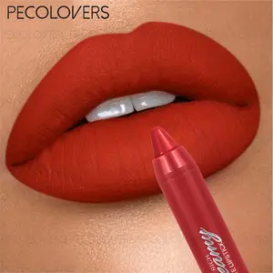 1pc Twist-Up Matte Lip Liner - Intense Reddish Brown Pigment, Waterproof & Sweat-Proof 24H Wear, No-Sharpen Retractable Tip, Silky Glide for Sharp Contour, Ideal for Daily Essentials & Travel Pouch - Lip Definer Pencil