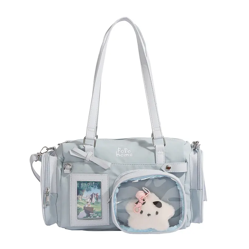 2025 Anime Tote Bag (Ita Bag)  for girl- Cute Cartoon Cat Design.Spacious -Style Commuter Purse, Versatile as Crossbody or Shoulder Bag. Parisian Vintage chic work fashion Trendy Fashion Handbag Adjustable Commuting retro fashionable minimalist