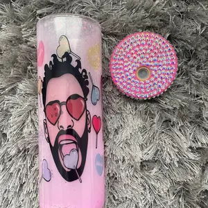 25oz Pink Snowglobe Glass Tumbler