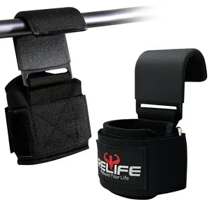 RELIFE Gym Exercise Straps Weight Lifting Hooks & Fitness Gloves for Men & Women, Tear-Resistant Nylon Straps with Thickened Heavy-Duty Wrist Support, Ideal for Weightlifting, Pull-Ups & Gym Workouts