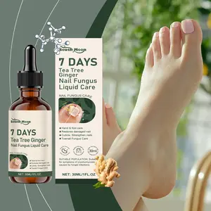 7 DAYS Tea Tree Ginger Nail Fungus Liquid Care, Repair Treatment for Discolored & Brittle Toenails, Strengthens Nails and Restores Cuticles, Effective Hand & Foot Care, 30ml/1fl.oz.
