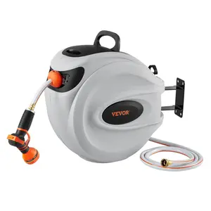 Retractable Hose Reel Water Hose Reel 84'x5/8" 180° Swivel Wall-Mounted,summervibes