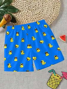 Boys' Quick-Dry Beach Shorts, Casual Fitted Swimwear, Swimming Suit, Fashionable Vacation Wear, Summer Outdoor Shorts for Boys & Girls