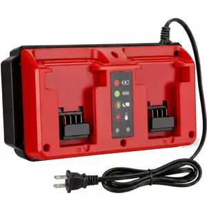Beytvyow tools 18V Battery Dual Charger Station, 2 Ports Compatible with Milwaukee M18 18V Batteries, Mini Multi‑Voltage Charger Input 100–240 V outdoorfun Replacement Pack Organizing fathersdaygift  volt battery tools