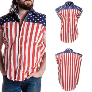 Men's Casual Solid Color Cowboy Jacket, Button-Up Work Jacket, for the 250th Anniversary of American Independence