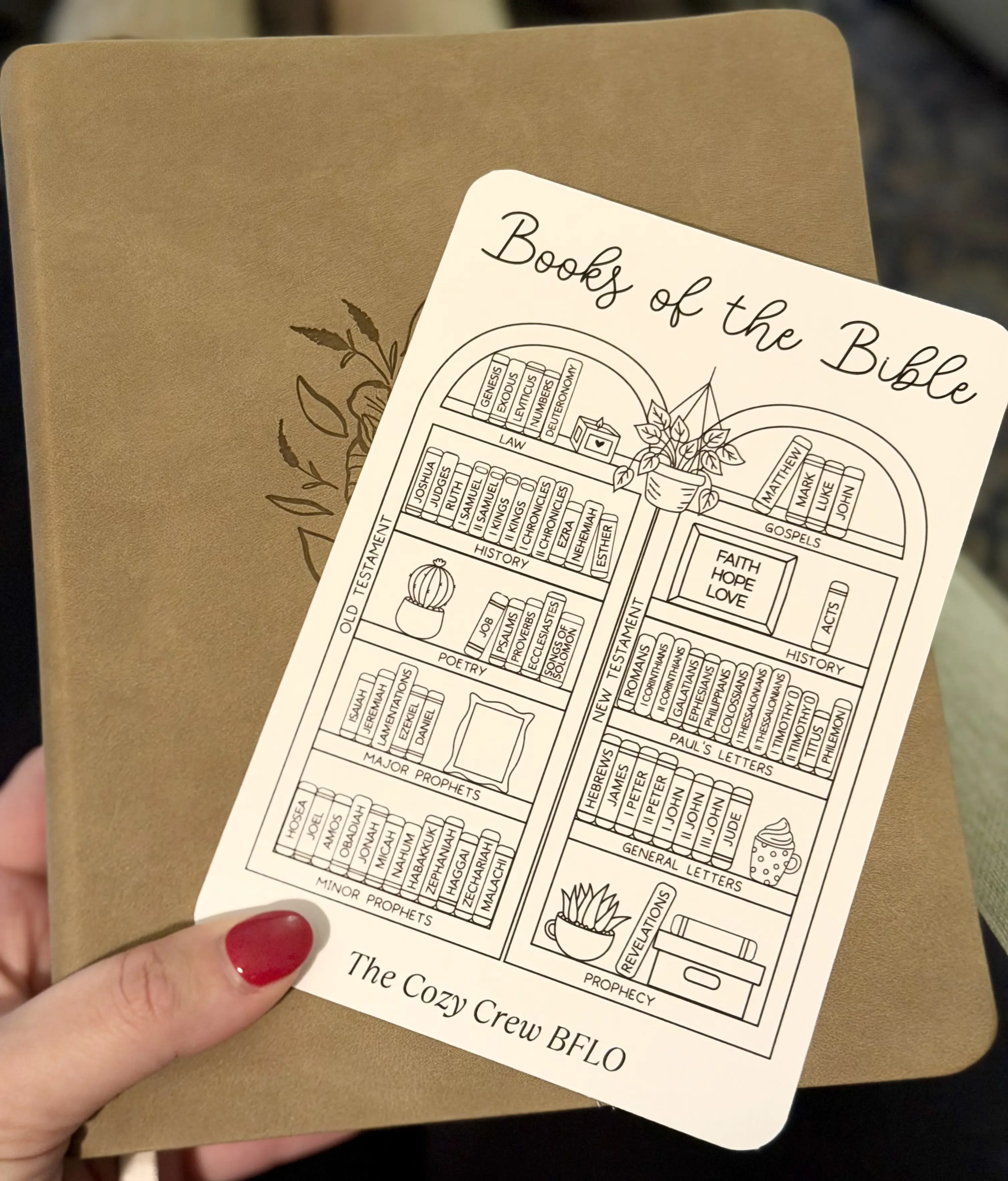 Books of the Bible Sticker 4" x 6" Interactive Coloring Tracker for Bible Reading Progress Fun and Goal Tracking