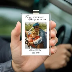 Personalized Memorial Photo Car Visor Clip, Loss Of Dad Gift, Sympathy Gift for Loss of Loved Ones, In Loving Memory