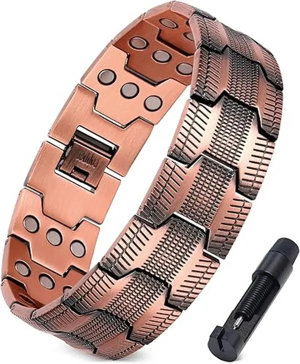 3X Strength Copper Magnetic Bracelet for Men,Pure Copper Bracelet Included Adjustable Sizing Tool #SummerVibes