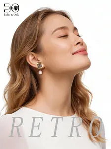 Baroque Luxurious Pearl Earrings, Crystal Russian Gold Plated, 3D Rhinestone Irregular Carving, Multi-Scene Versatile Jewelry