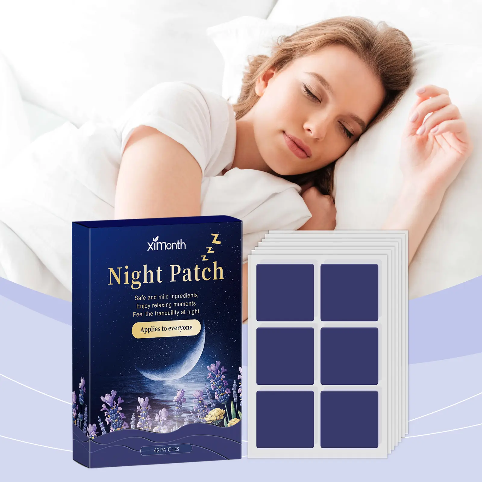Lavender Sleep Patches, Aromatherapy Night Stickers with Relaxing Floral Scent, Calming Self Care for Bedtime Routine,Relaxing Scent , Calming Care  Self ,Care Products  Bedtime Routine