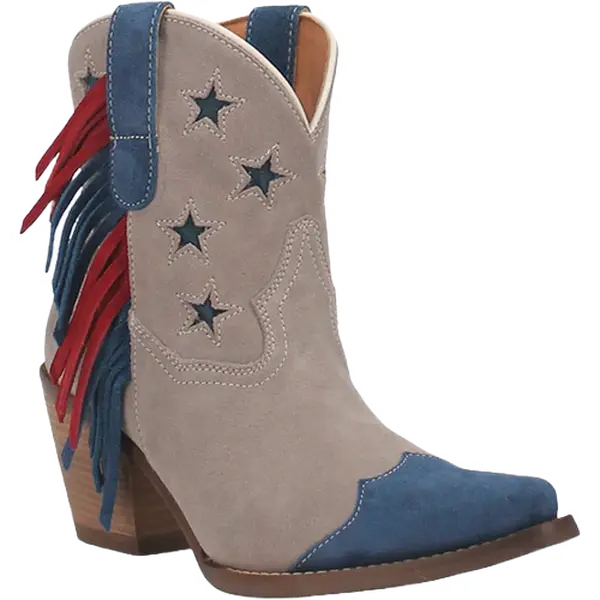 Dingo® Ladies Grey Glory Fringe Bootie DI767-GY