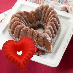 1pc Hollow Heart-Shaped Foam Cake Silicone Mold - Silicone Cake Pan, High Temperature Resistance, Easy Release DIY Baking Mold, Durable Kitchen Tools, Dessert Making, Fashionable Baking Utensils, Heat-Resistant Material, Ideal for Dessert Lovers