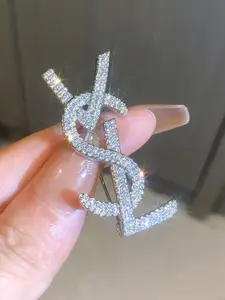 Fashion Cubic Zirconia Brooch, Luxurious Design European Style Personalized Clothing Jewelry Accessory, Unique Statement Piece
