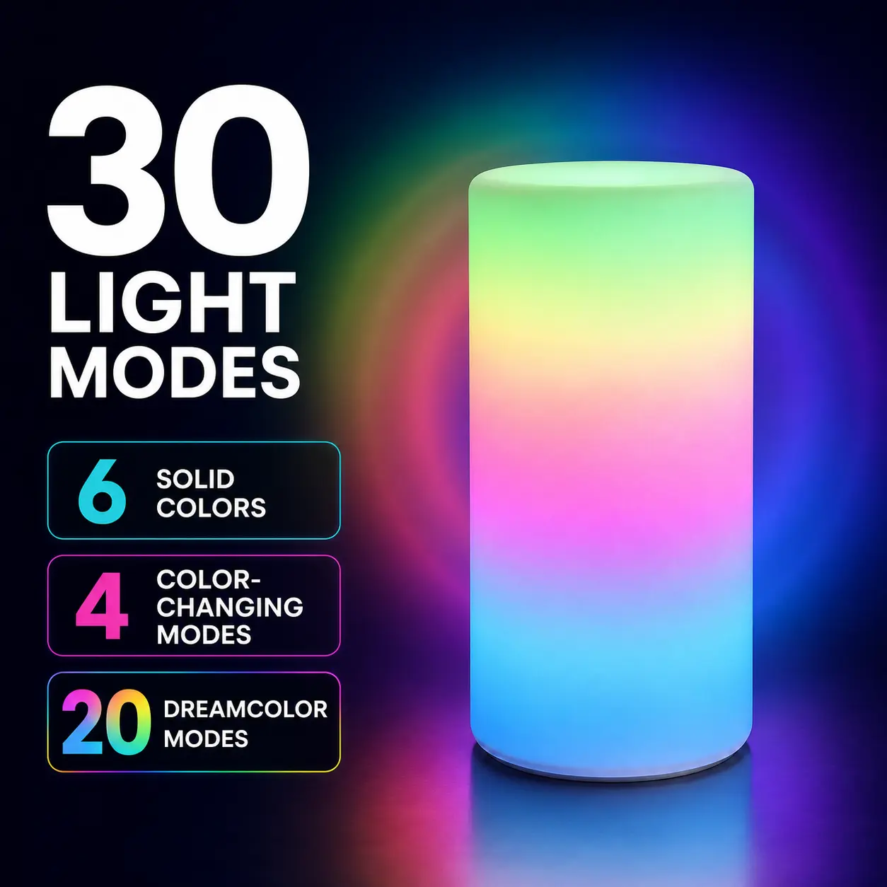 LED Cube Light, Remote Control, Dimmable, Color-changing, Rechargeable
