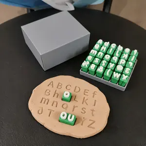 DIY Ceramic Letter Stamp Tool Kit, Large & Small Letters + Numbers Mold Set, Handmade Clay Creation, Art Teaching/mud Sculpture Printing Tools