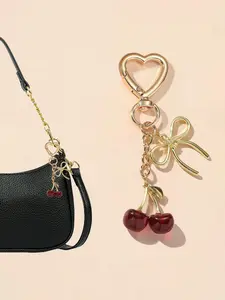 Cute Cherry Design Bag Charm, Fashion Bag Charms, Fashionable Bag Keychain for Women & Girls, Trendy All-match & Exquisite Bag Charm for Birthday Gift, Purse Accessories