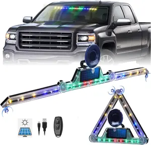 DIBMS Emergency Strobe Lights for Trucks, 2 in 1 RGB Lighting Bar with Manual and Remote Control, Bright LED Safety Flashing Warning Hazard Interior Front/Rear Windshield Lights for Vehicles and Cars underglow  neon  tubes car stuff for men