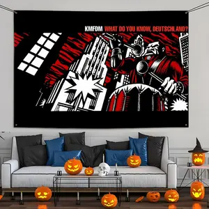 KMFDM band DIY Sticky Flags Flag - Ultra Soft Skin-Friendly Machine Washable Fade Resistant Banner | HD Print Lightweight Durable Outdoor Indoor Garden Flag