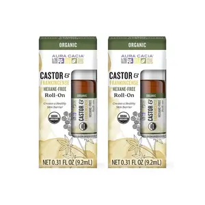 Aura Cacia Castor Oil & Frankincense Roll-On, 0.31 Fl Oz (3 Pack)