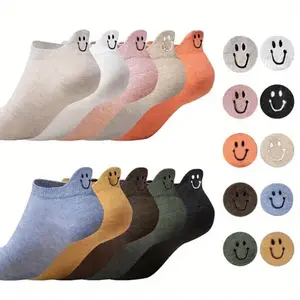 10 Pairs Women's Cute Cartoon Face Ankle Socks - Comfortable Low Cut Design - Perfect Fit For Daily Fashion Casual Wear Womenswear