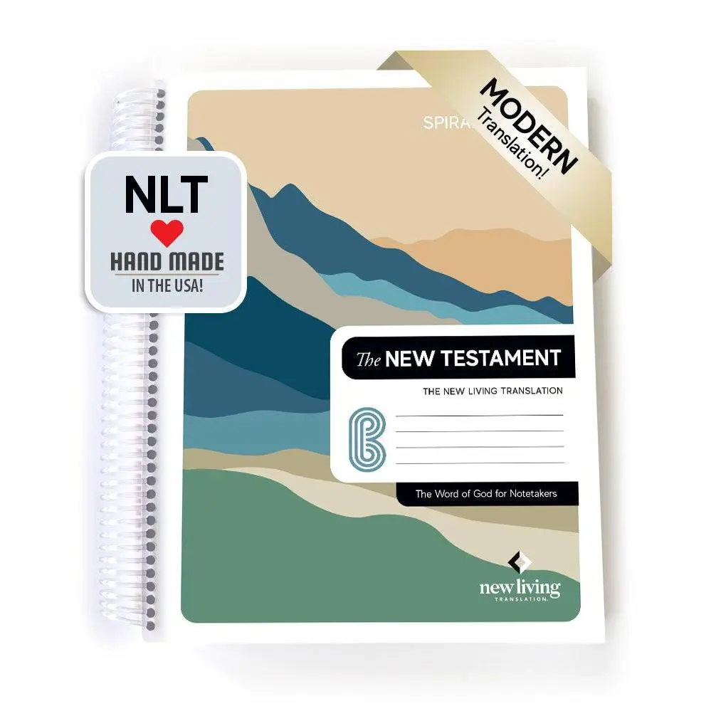 Spiral Bible™ - NLT New Living Translation New Testament, Mountains Design, Flat-Lay Study Book, Ideal for Group Study & Personal Devotions, Modern Religion Book