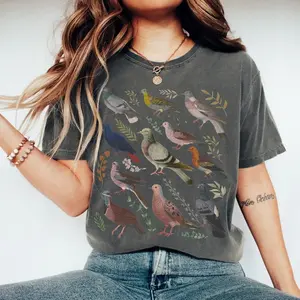 Comfort Colors Botanical Pigeon TShirt, Women's Aesthetic Tshirt, Pigeons T-Shirt, Bird Nerd T-Shirt, Pigeon Gifts, Oddly Specific TShirt, Trendy