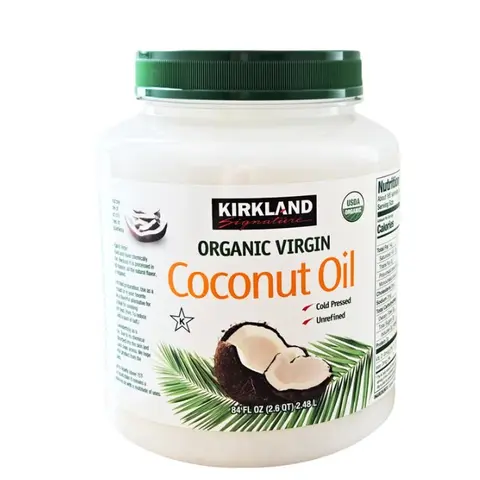 Kirkland Signature Organic Virgin Coconut Oil 84 fl oz Natural Flavor Healthy Cooking Baking Moisturizer
