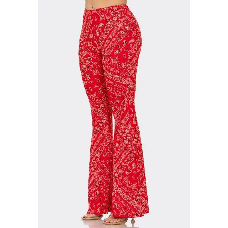 *SALE Bear Dance Red Bandana Soft Flare Pants