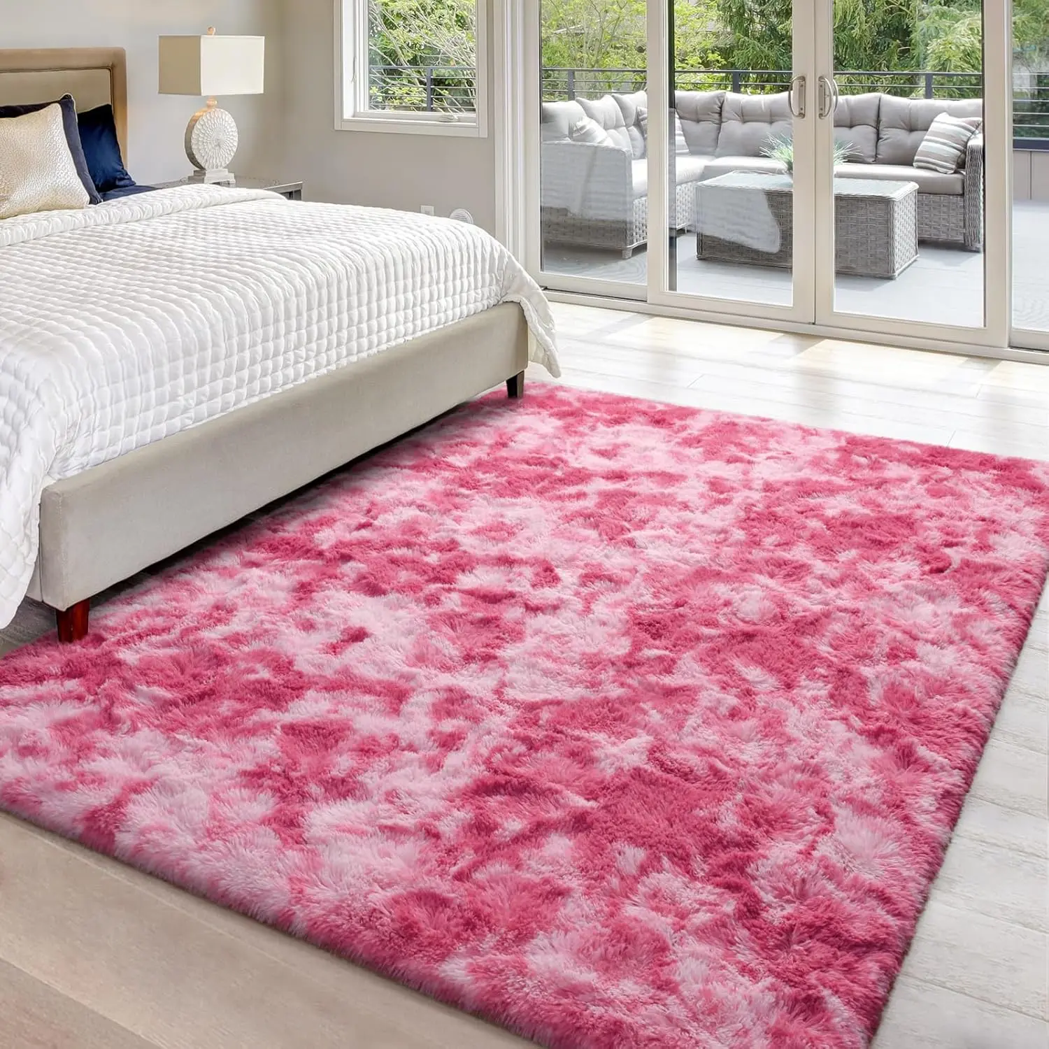 Living room bedroom fluffy area carpet, ultra soft plush fluffy bedside carpet, anti slip machine washable carpet, suitable for dormitories, daycare, home decoration, 4x6/ 5x8/ 6x9 feet rugs living room