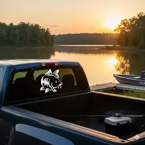 Universal Carp Fishing Sticker Vinyl Decal for Car, Truck, Boat, Kayak. Waterproof Automotive Decals, Tribal Art Vehicle Accessories, Personalized Auto Stickers.